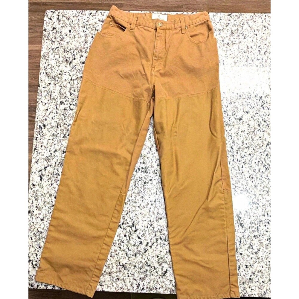 Browning Brown Canvas Cotton Workwear Pants Straight Leg Flat Front 36x30